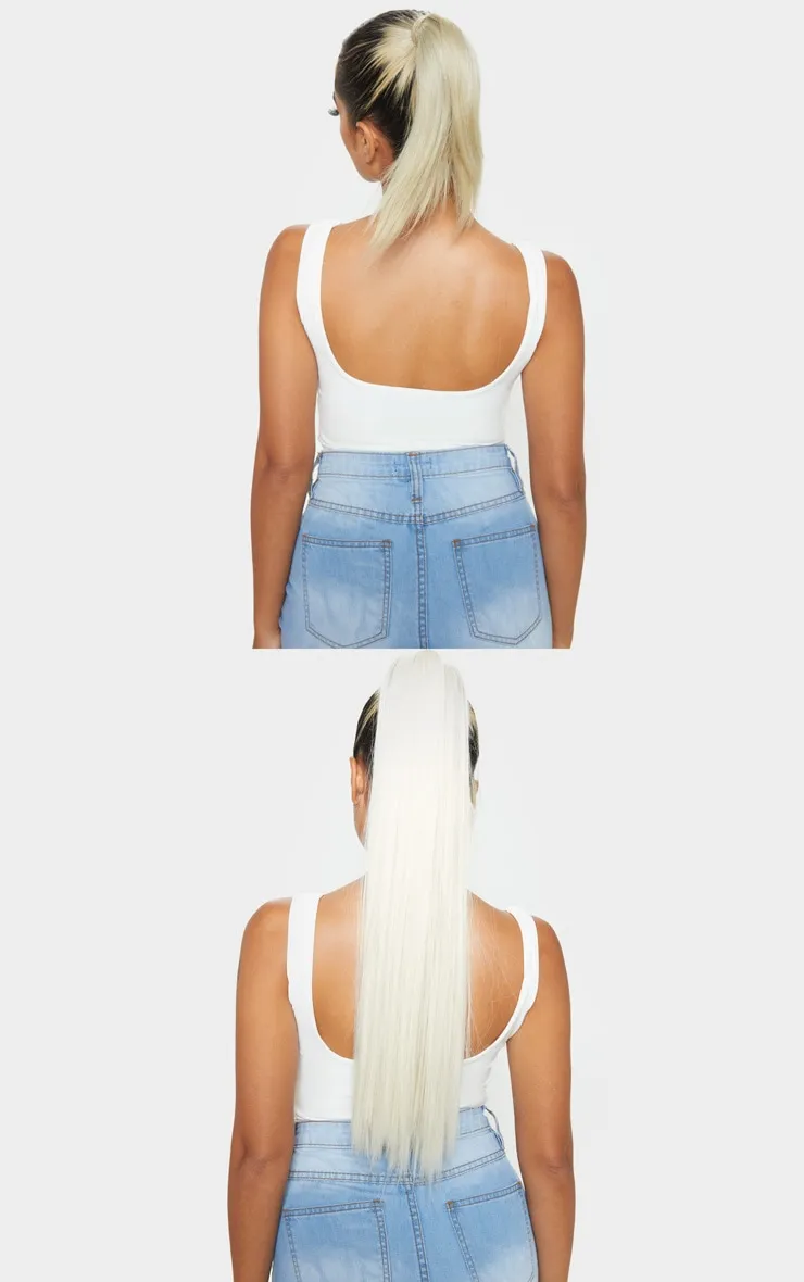 LullaBellz Grande Lengths 26" Straight Wraparound Pony Bleach Blonde sold by Pretty Little Thing product image thumbnail 4