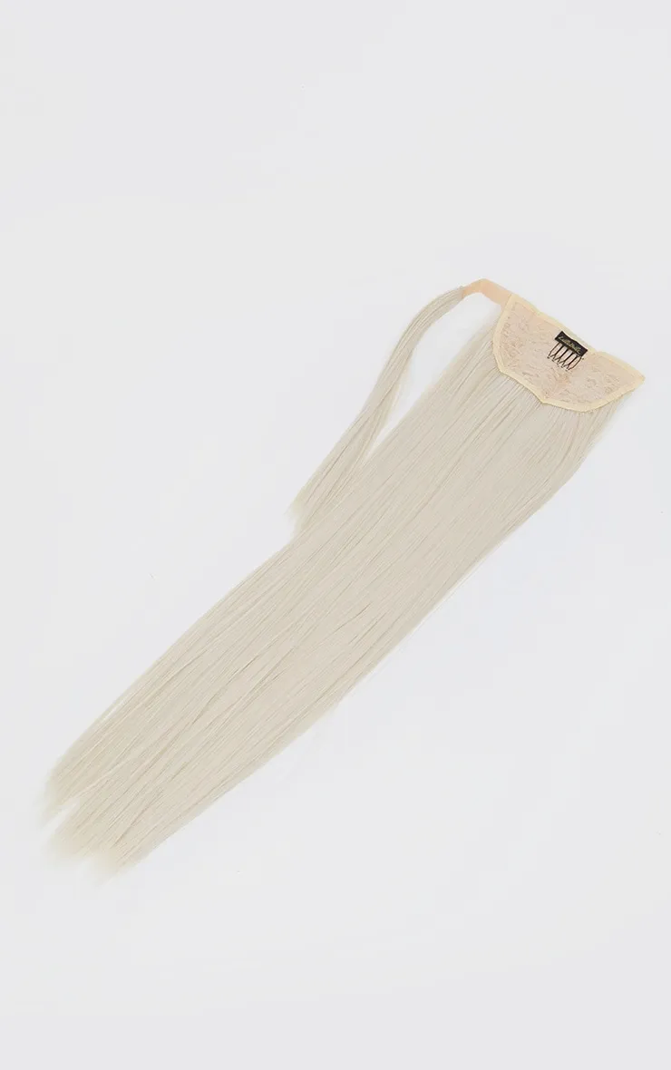 LullaBellz Grande Lengths 26" Straight Wraparound Pony Bleach Blonde sold by Pretty Little Thing product image thumbnail 5