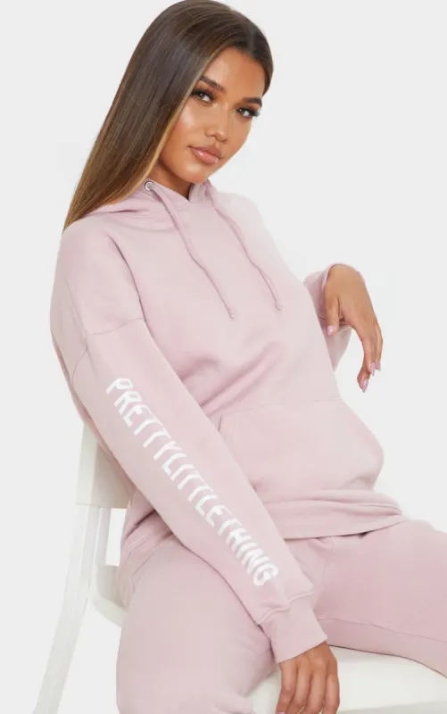 PRETTYLITTLETHING Pale Pink Slogan Hoodie sold by Pretty Little Thing