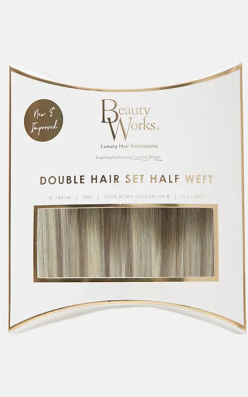 Beauty Works Double Hair Set Weft Clip In 18 Inch Scandinavian Blonde 50 Grams sold by Pretty Little Thing