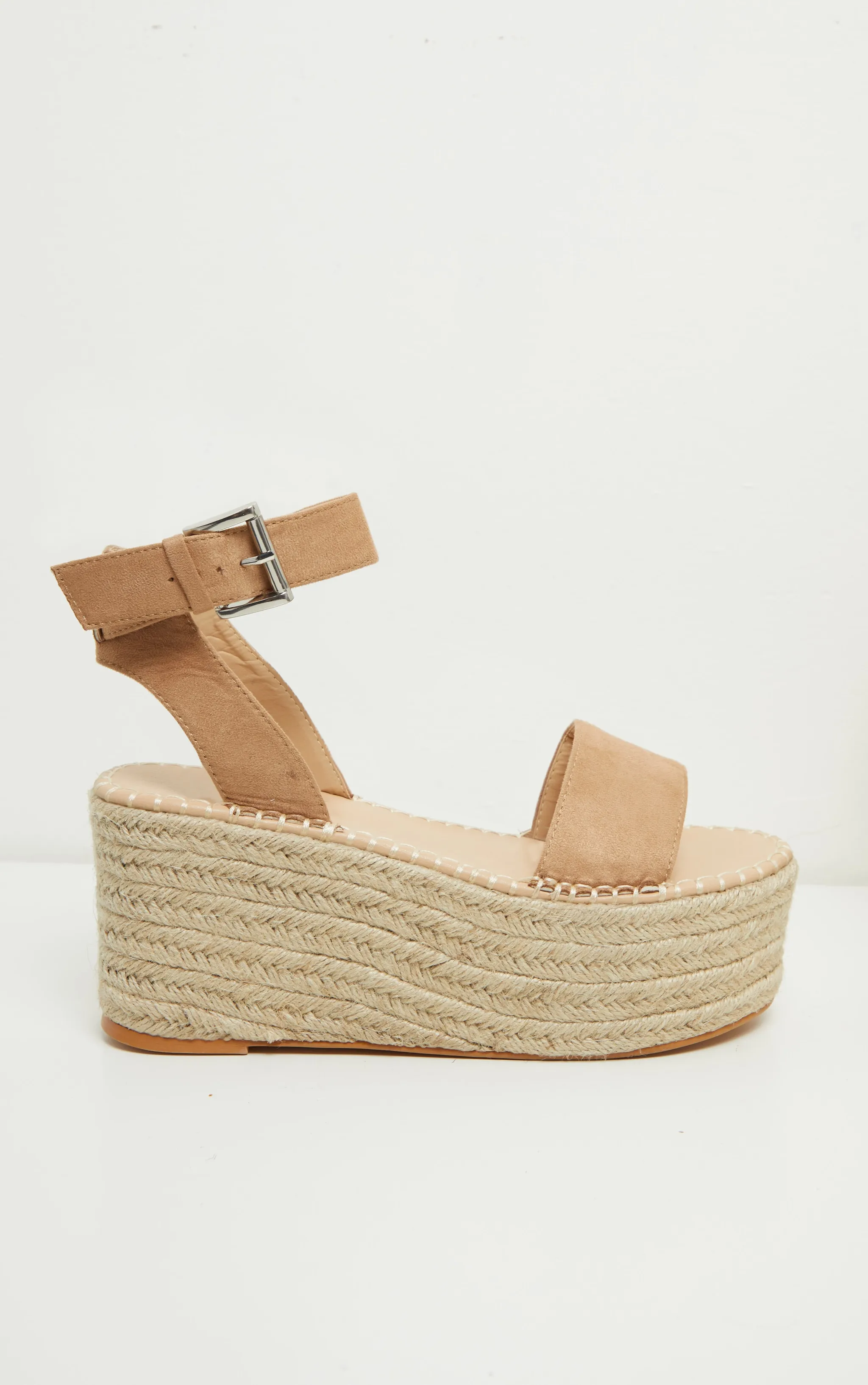 Tan Buckle Ankle Strap Flatform Espadrille Sandal sold by Pretty Little Thing product image thumbnail 3