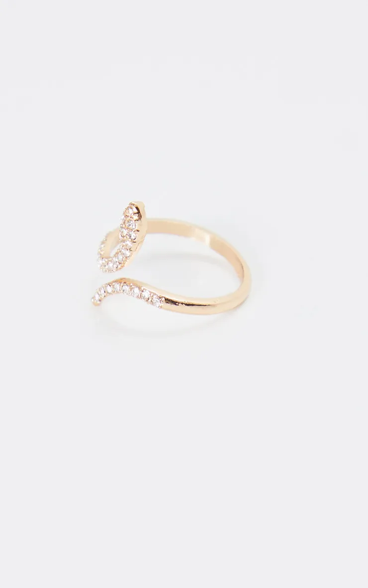 Gold Diamante Delicate Snake Ring sold by Pretty Little Thing product image thumbnail 3