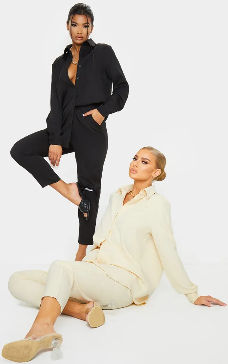 Black Cigarette High Waisted Trousers sold by Pretty Little Thing