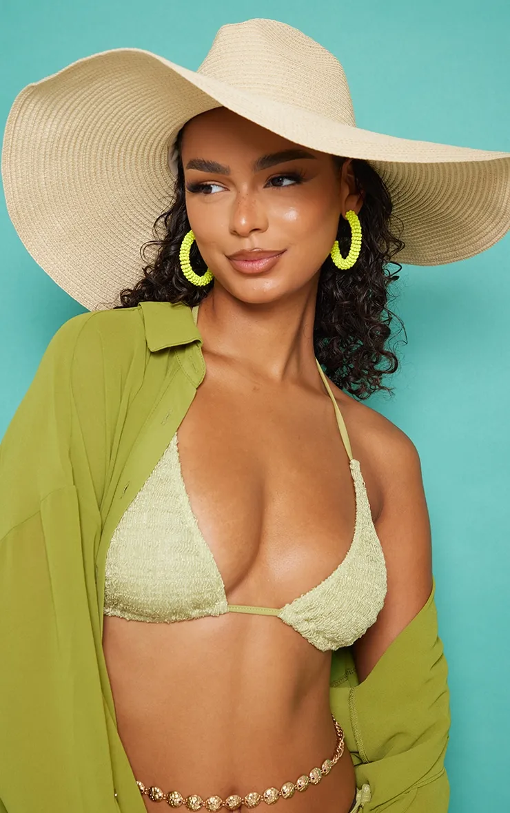 Beige Oversized Woven Fedora sold by Pretty Little Thing