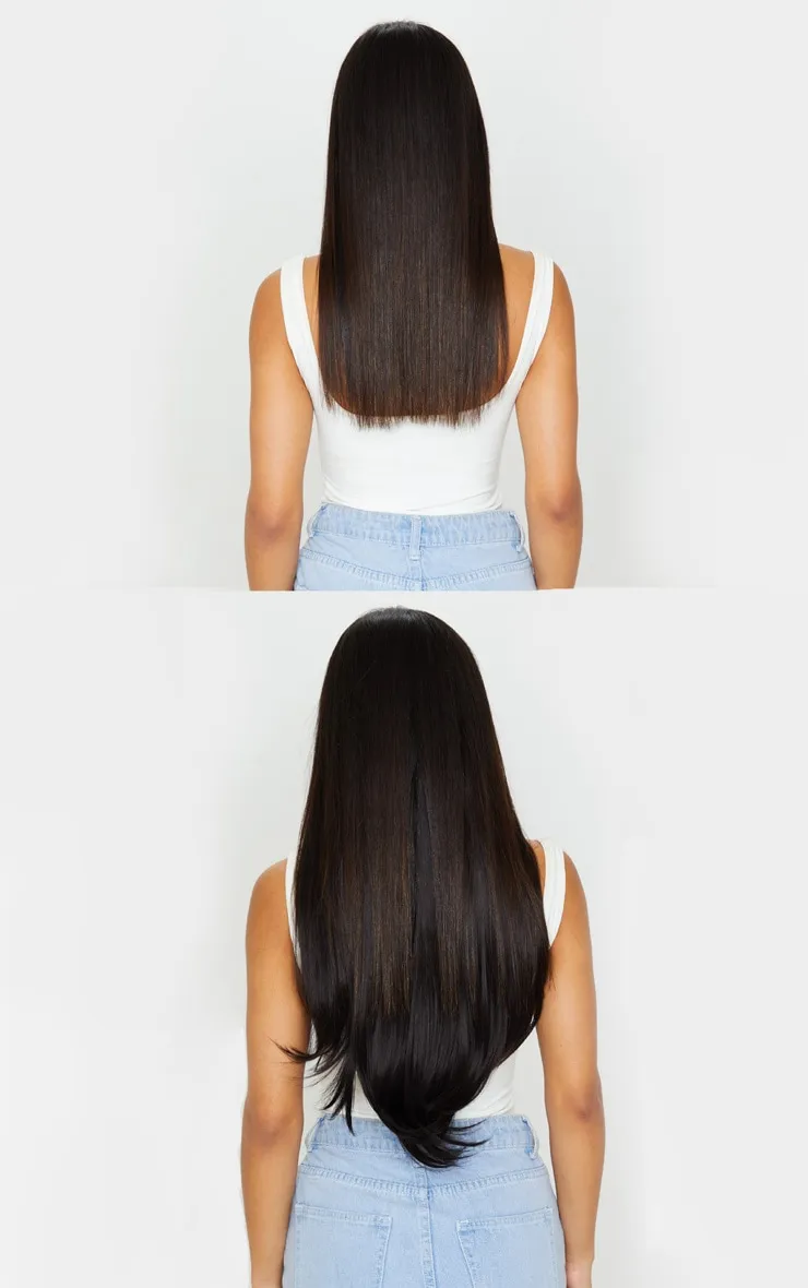 LullaBellz 22" 5 Piece Straight Clip In Hair Extensions Dark Brown sold by Pretty Little Thing product image thumbnail 5