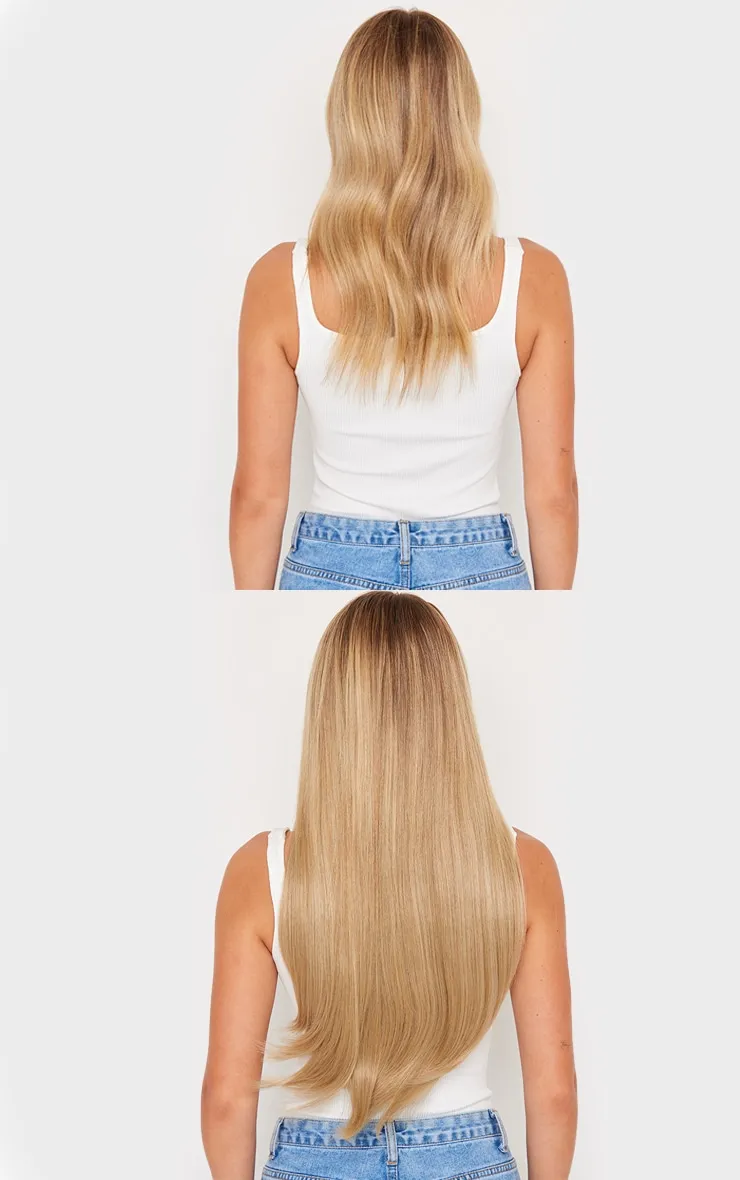LullaBellz 22" 5 Piece Straight Clip In Hair Extensions California Blonde sold by Pretty Little Thing product image thumbnail 4