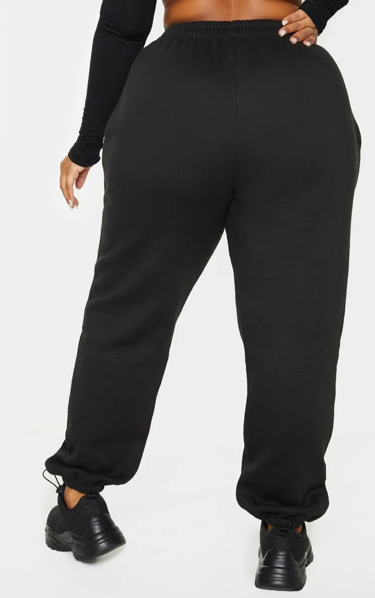 PRETTYLITTLETHING Plus Black Slogan Printed Joggers sold by Pretty Little Thing product image thumbnail 4