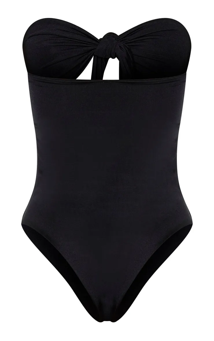 Black Bow Front Cut Out Swimsuit sold by Pretty Little Thing product image thumbnail 3