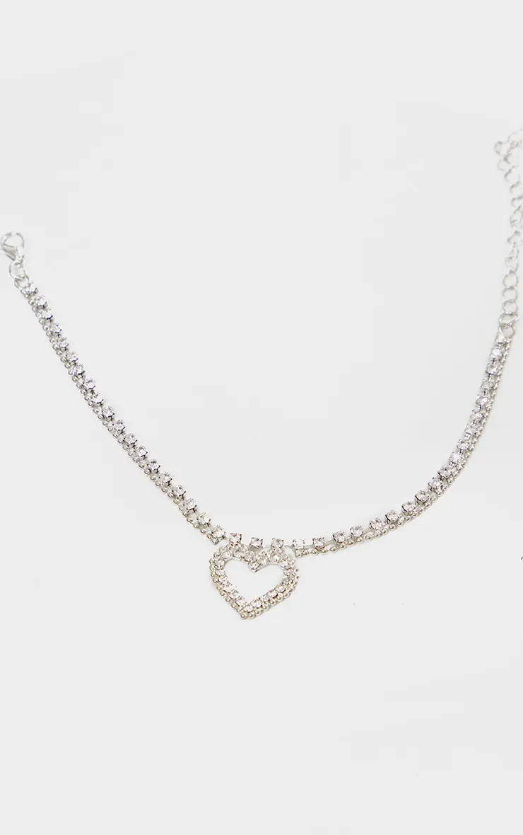 Silver Diamante Heart Anklet sold by Pretty Little Thing product image thumbnail 2