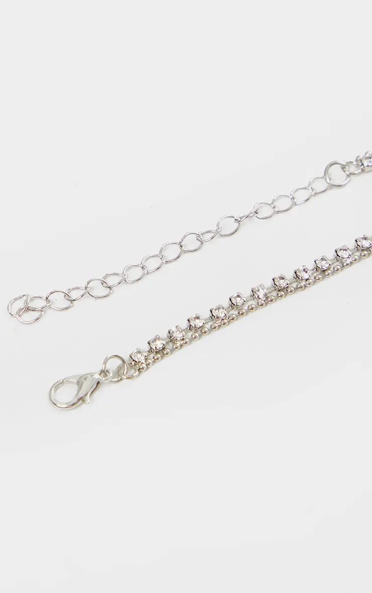 Silver Diamante Heart Anklet sold by Pretty Little Thing product image thumbnail 3