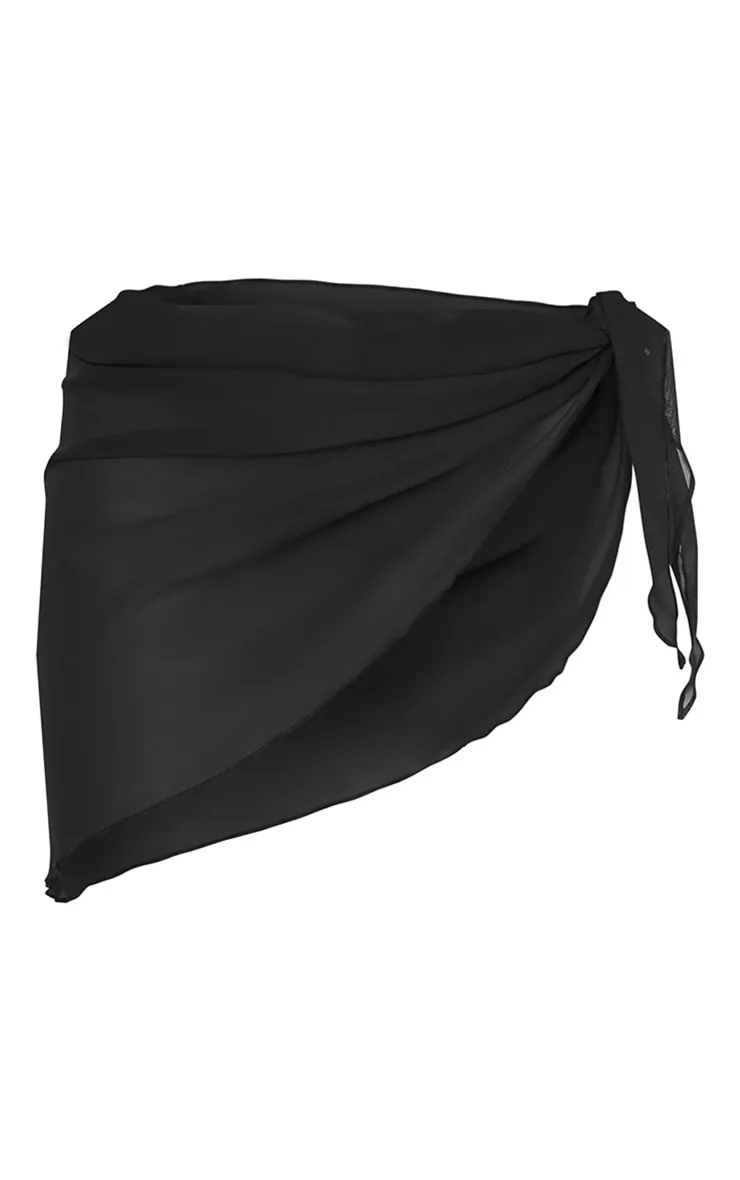 Black Chiffon Tie Side Sarong sold by Pretty Little Thing product image thumbnail 5
