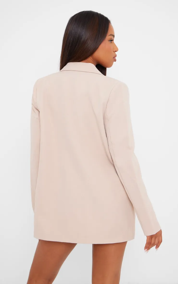 Stone Oversized Double Breasted Covered Button Blazer sold by Pretty Little Thing product image thumbnail 2