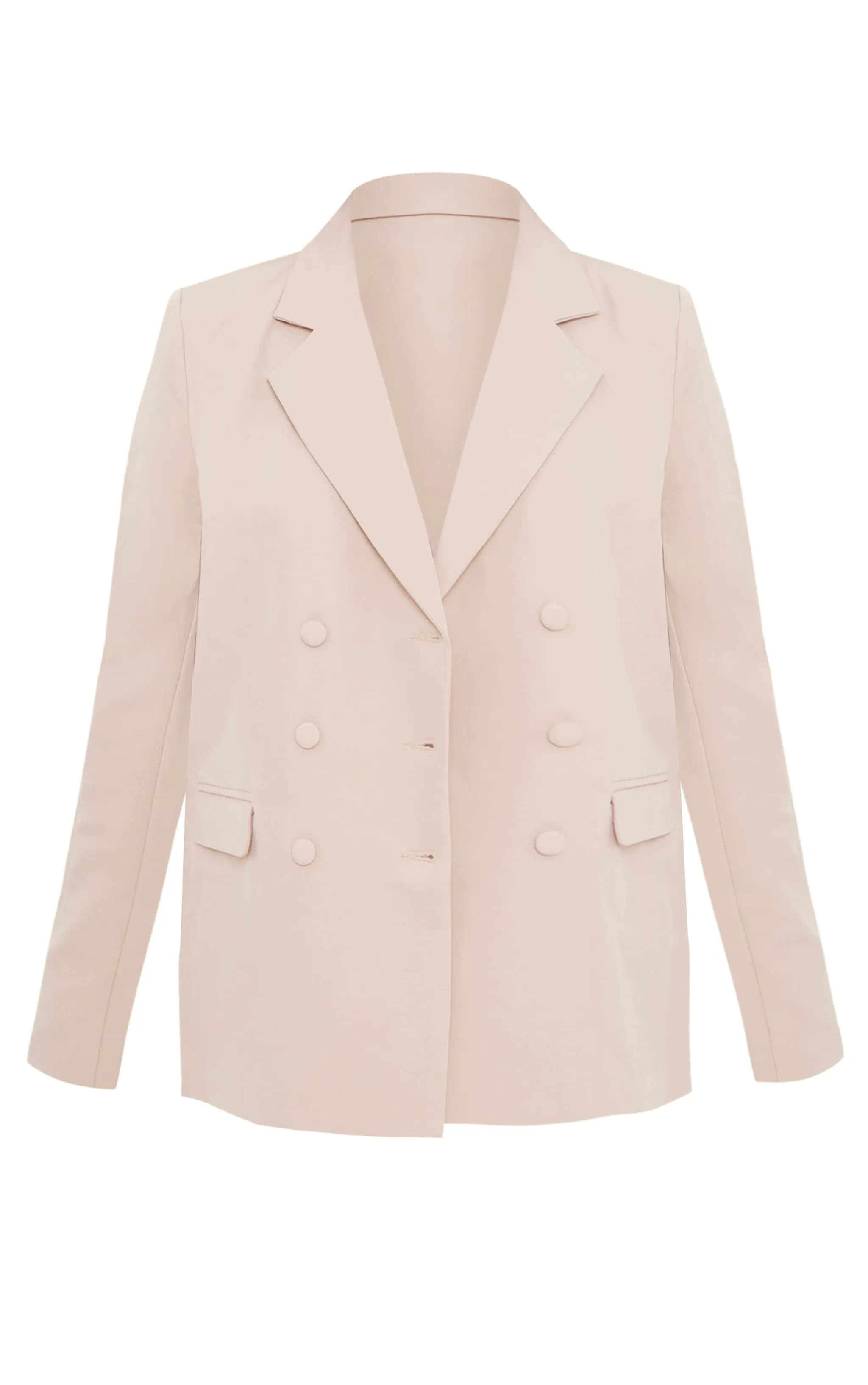 Stone Oversized Double Breasted Covered Button Blazer sold by Pretty Little Thing product image thumbnail 5