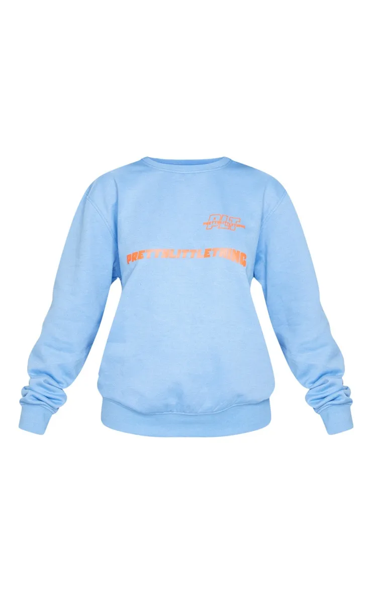 PRETTYLITTLETHING Blue Slogan Oversized Sweatshirt sold by Pretty Little Thing product image thumbnail 5