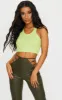 Lime Green Rib Racerback Crop Top sold by Pretty Little Thing