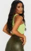 Lime Green Rib Racerback Crop Top sold by Pretty Little Thing