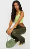 Lime Green Rib Racerback Crop Top sold by Pretty Little Thing