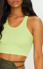 Lime Green Rib Racerback Crop Top sold by Pretty Little Thing