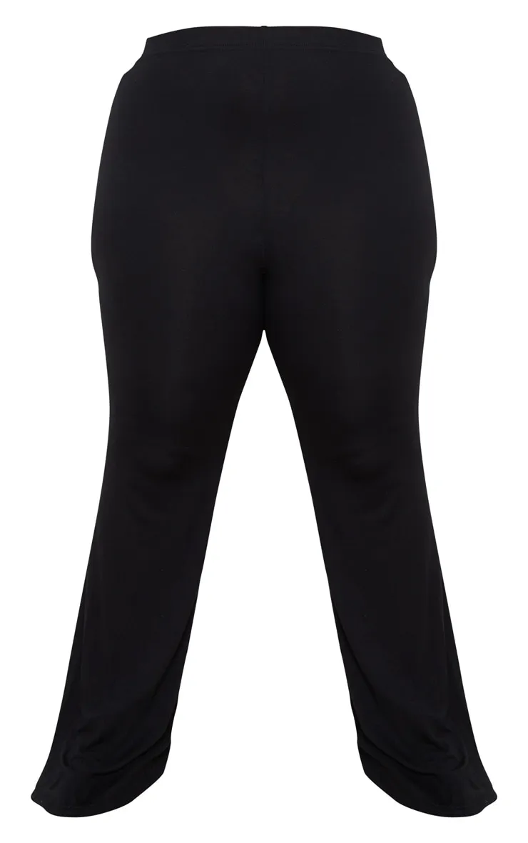 Plus Black Jersey Split Hem Flared Trousers sold by Pretty Little Thing product image thumbnail 5