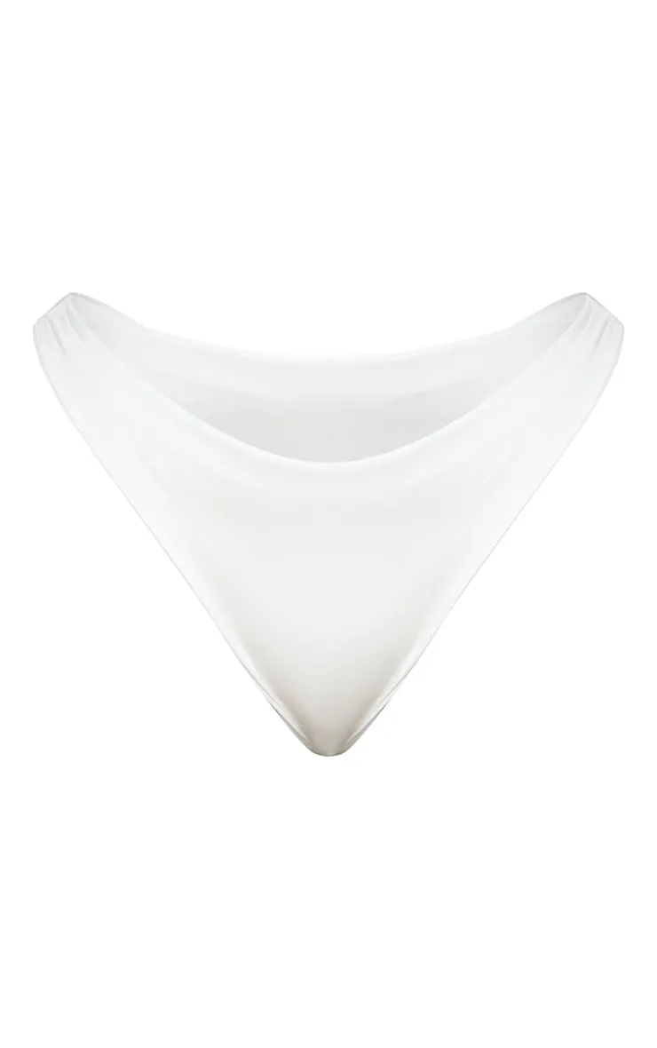 Plus White Mix & Match Super High Leg Brazilian Bikini Bottom sold by Pretty Little Thing product image thumbnail 5