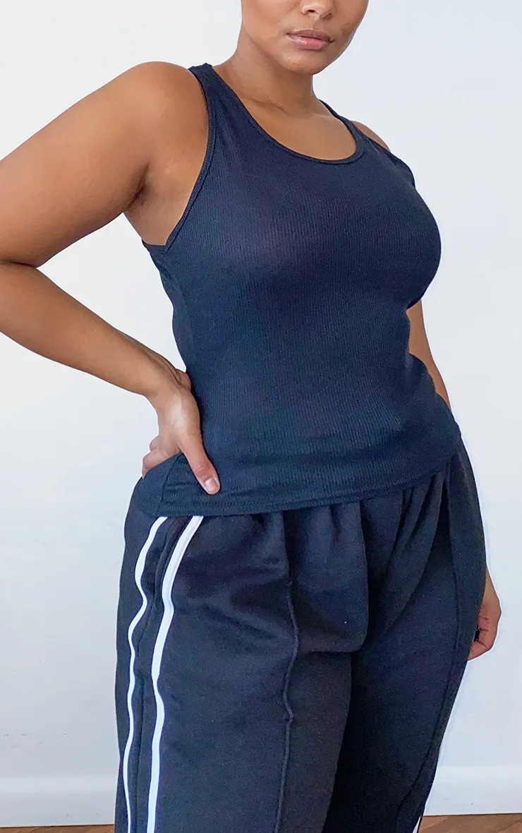 Plus Black Double Side Stripe Joggers sold by Pretty Little Thing product image thumbnail 4