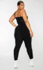 Plus Black Basic Strappy Plunge Jumpsuit sold by Pretty Little Thing