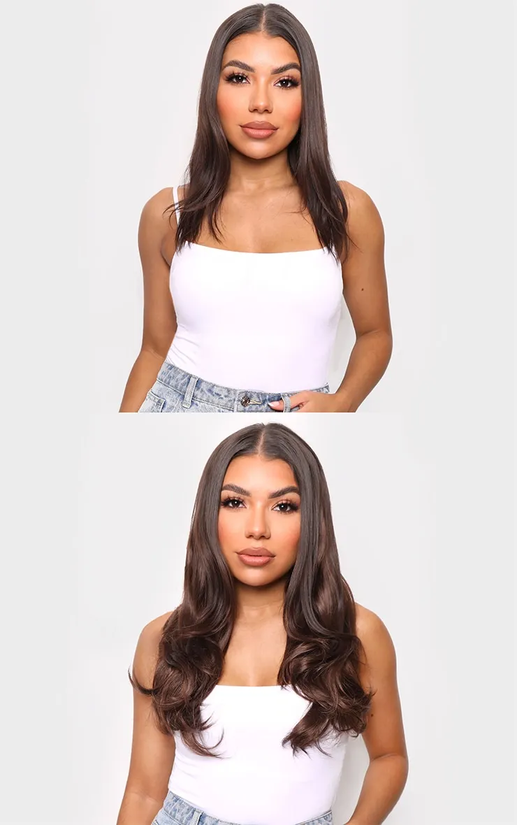 Lullabellz Super Thick 16" 5 Piece Blow Dry Wavy Clip In Hair Extensions Chocolate Brown sold by Pretty Little Thing product image thumbnail 3