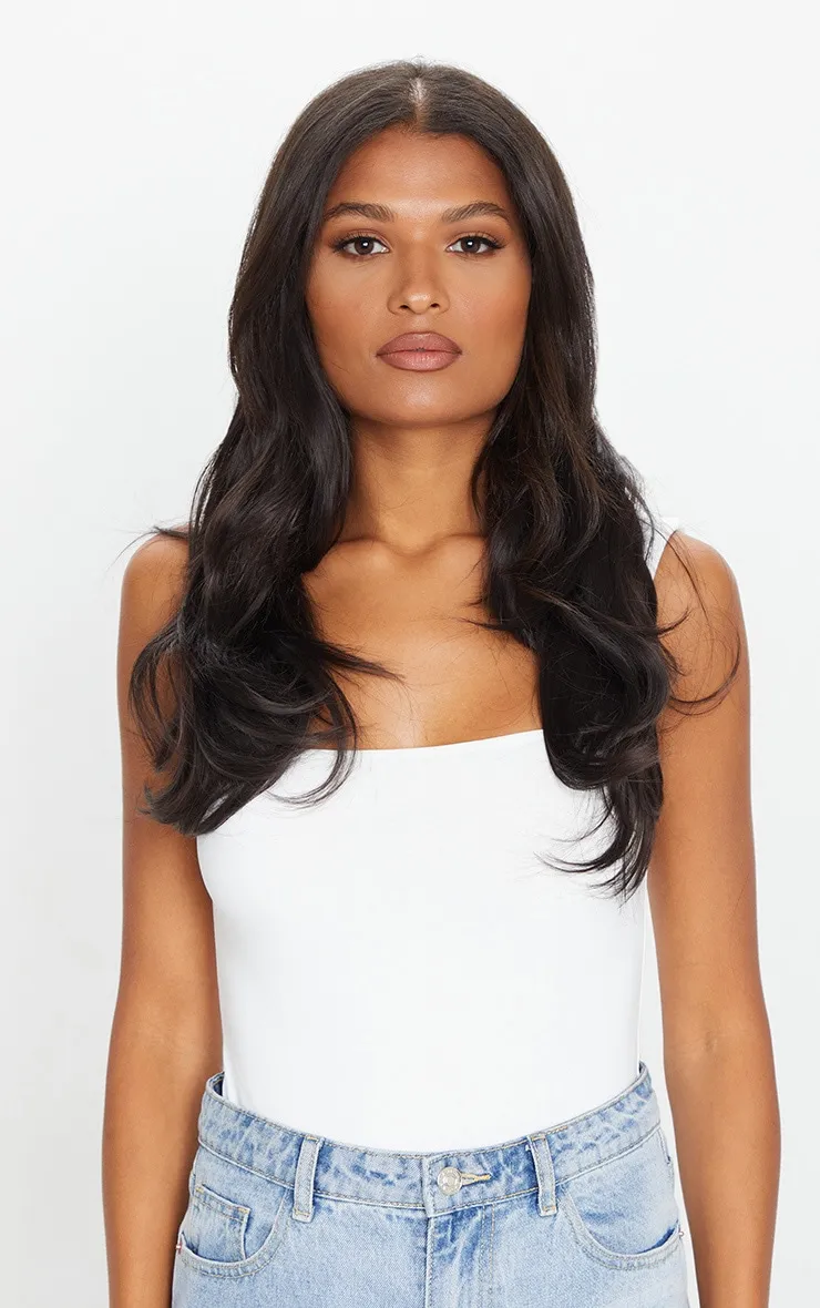 Lullabellz Super Thick 16" 5 Piece Blow Dry Wavy Clip In Hair Extensions Dark Brown sold by Pretty Little Thing product image thumbnail 3