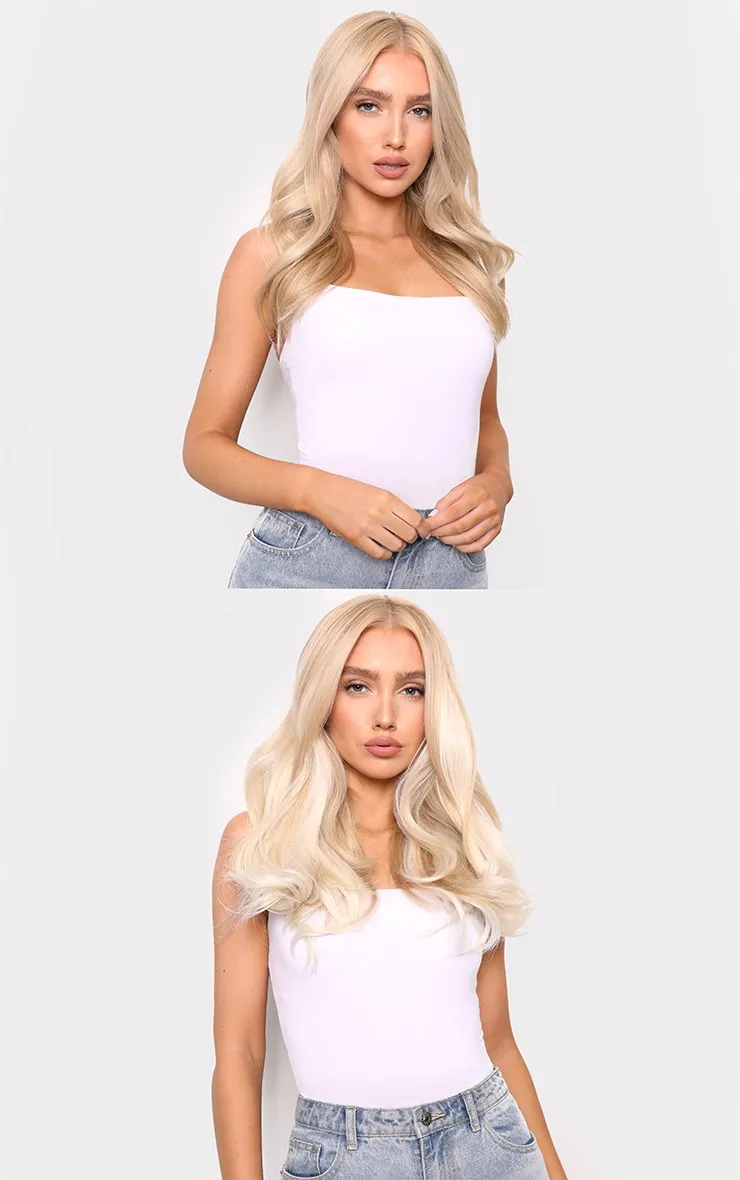 Lullabellz Super Thick 16" 5 Piece Blow Dry Wavy Clip In Hair Extensions Bleach Blonde sold by Pretty Little Thing product image thumbnail 3