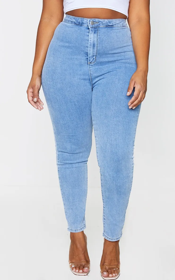 PRETTYLITTLETHING Plus Vintage Wash Disco Skinny Jeans sold by Pretty Little Thing product image thumbnail 2