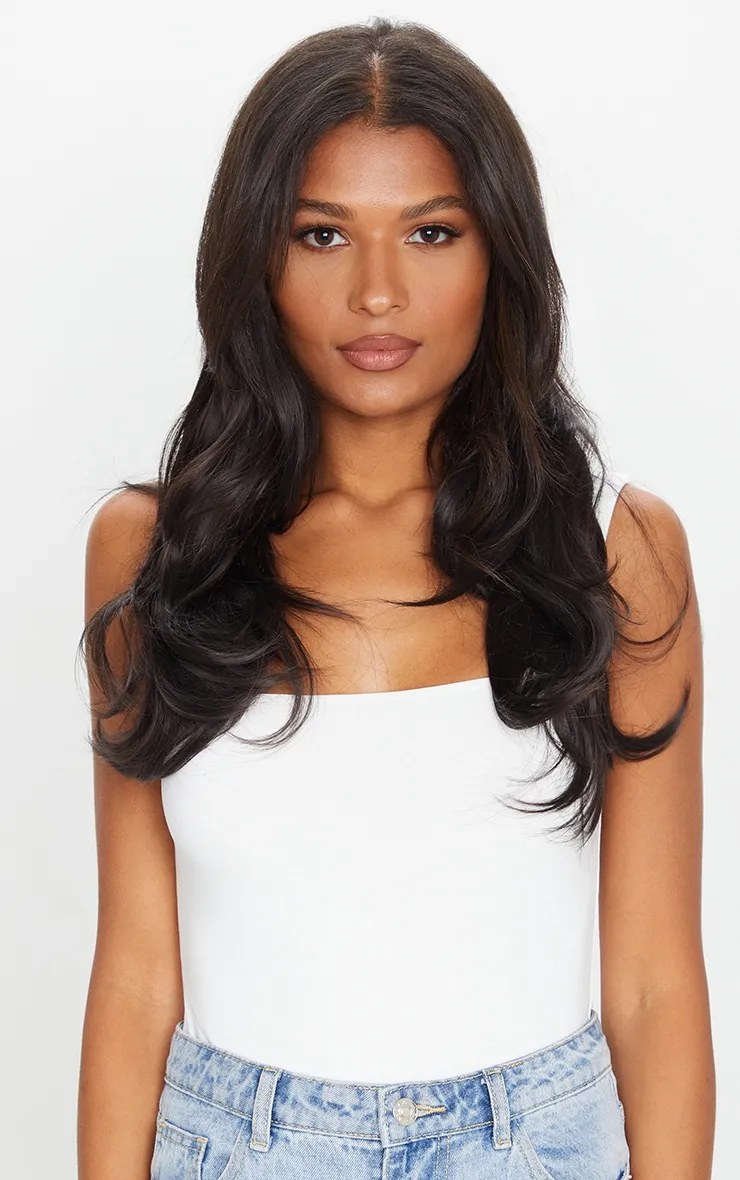 Lullabellz Super Thick 16" 5 Piece Blow Dry Wavy Clip In Hair Extensions Natural Black sold by Pretty Little Thing product image thumbnail 3