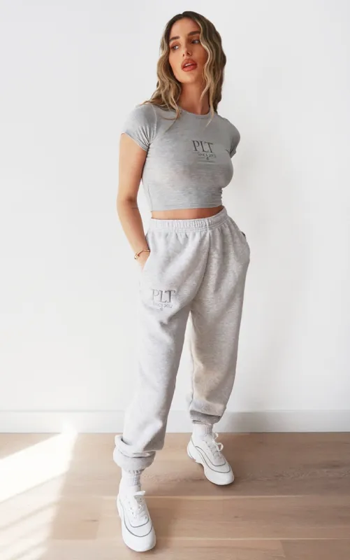 PRETTYLITTLETHING Ash Grey Established Slogan Casual Joggers sold by Pretty Little Thing