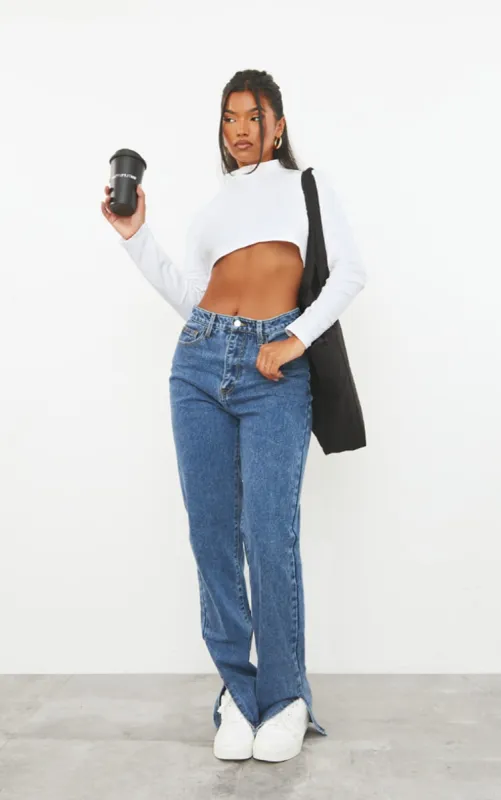 Vintage Wash Split Hem Jeans sold by Pretty Little Thing