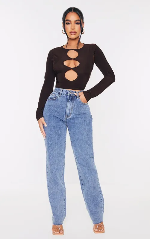 PRETTYLITTLETHING Petite Vintage Wash Long Leg Straight Jeans sold by Pretty Little Thing