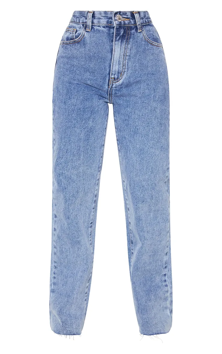 PRETTYLITTLETHING Petite Vintage Wash Long Leg Straight Jeans sold by Pretty Little Thing product image thumbnail 5