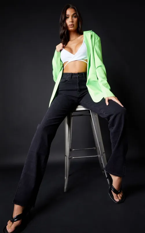 Tall Washed Black High Waist Split Hem Jeans sold by Pretty Little Thing