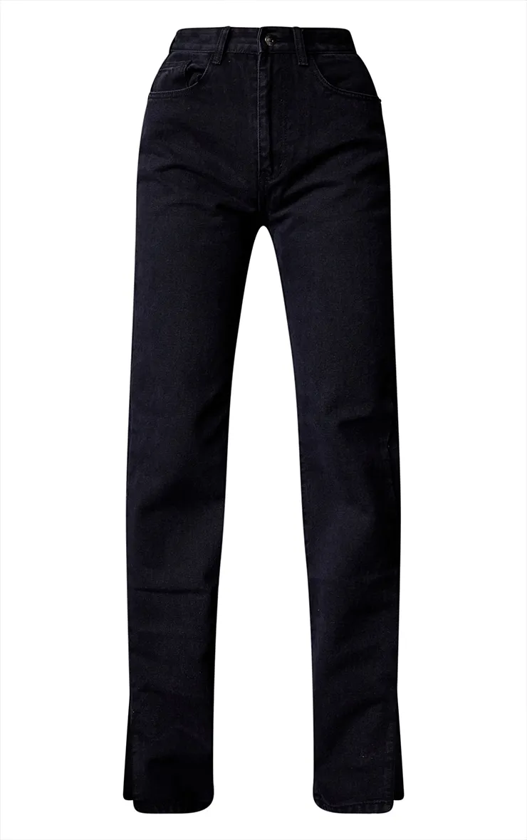 Tall Washed Black High Waist Split Hem Jeans sold by Pretty Little Thing product image thumbnail 5