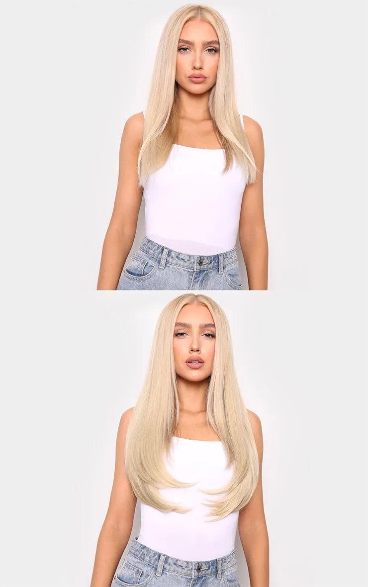 LullaBellz Super Thick 22'5 Piece Straight Clip In Hair Extensions Light Golden Blonde sold by Pretty Little Thing product image thumbnail 3