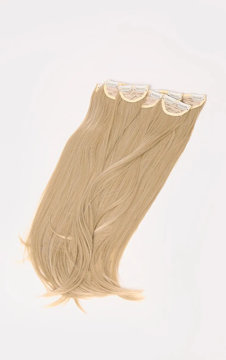 LullaBellz Super Thick 22'5 Piece Straight Clip In Hair Extensions Light Golden Blonde sold by Pretty Little Thing product image thumbnail 5