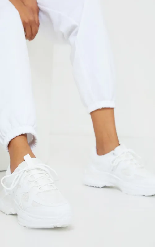 White Contrast Mesh Trainers sold by Pretty Little Thing
