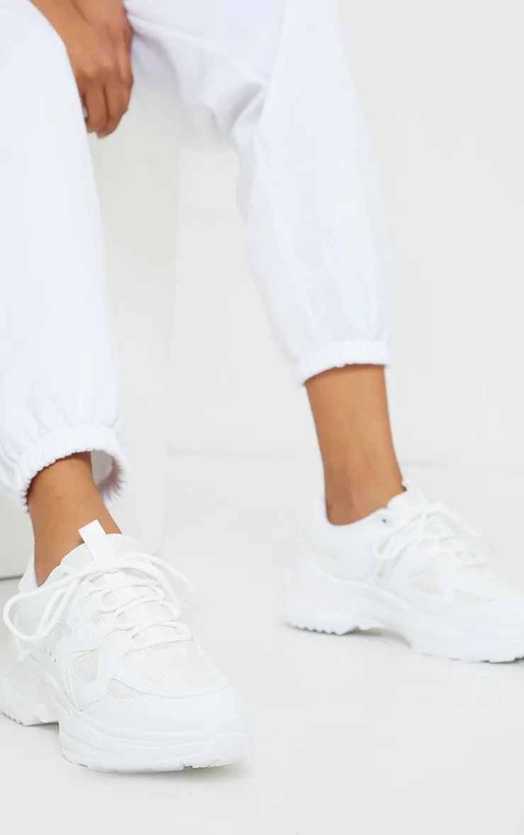 White Contrast Mesh Trainers sold by Pretty Little Thing