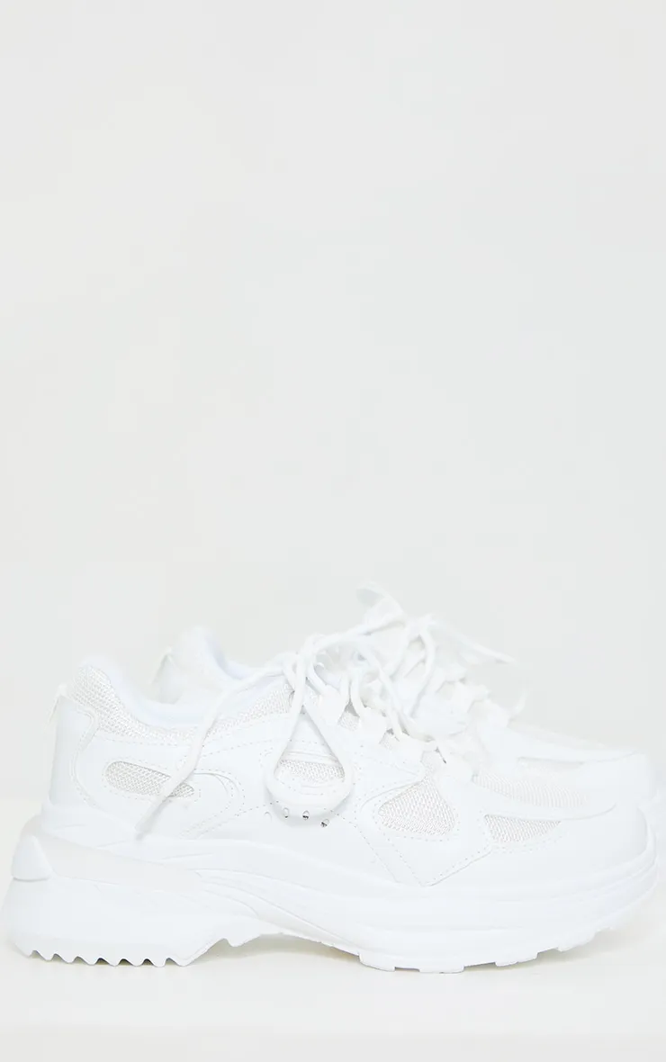 White Contrast Mesh Trainers sold by Pretty Little Thing product image thumbnail 4
