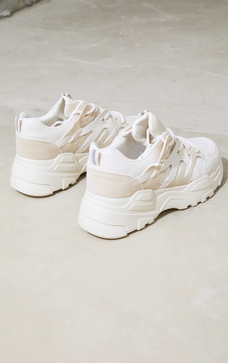 Stone Chunky Panelled Trainers sold by Pretty Little Thing product image thumbnail 4