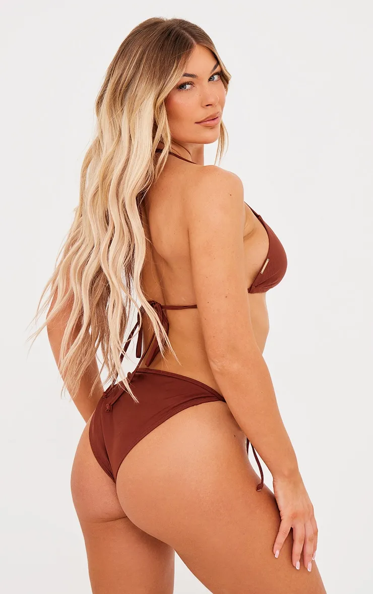 Deep Brown Mix & Match Tie Side Bikini Bottom sold by Pretty Little Thing product image thumbnail 2