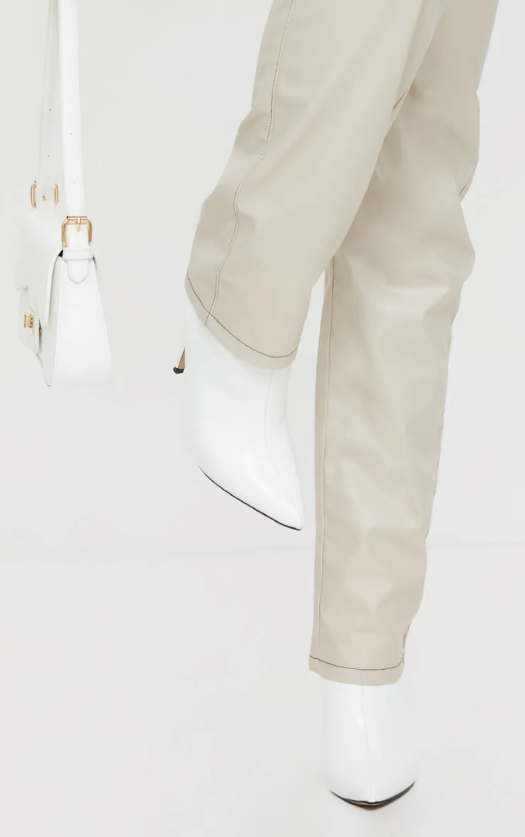 White Wide Fit Mid Heel Pointed Ankle Boots sold by Pretty Little Thing product image thumbnail 2
