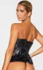 Black Faux Leather Front Hook & Eye Corset Set sold by Pretty Little Thing