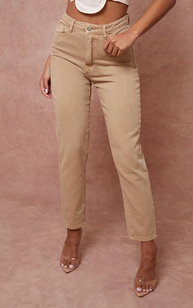 PRETTYLITTLETHING Tan Mom Jeans sold by Pretty Little Thing product image thumbnail 2