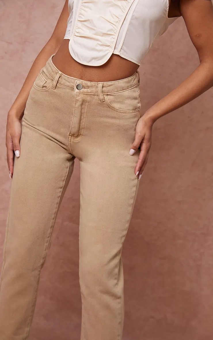 PRETTYLITTLETHING Tan Mom Jeans sold by Pretty Little Thing product image thumbnail 4