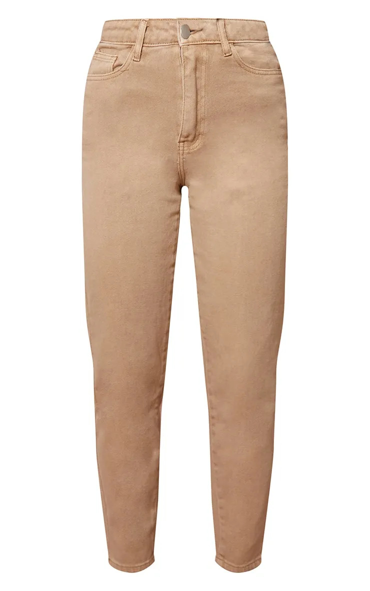 PRETTYLITTLETHING Tan Mom Jeans sold by Pretty Little Thing product image thumbnail 5
