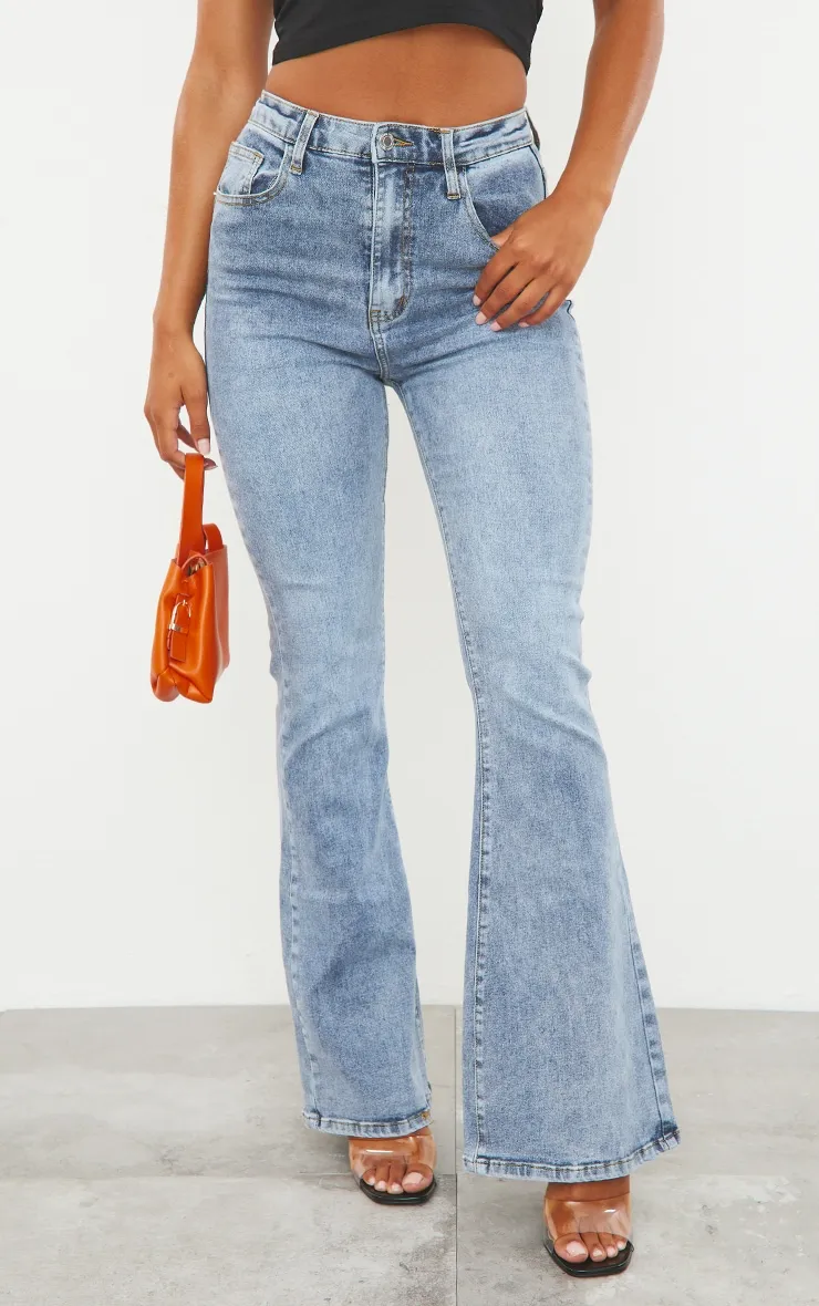 Vintage Wash Seam Back Split Hem Wide Leg Flares sold by Pretty Little Thing product image thumbnail 2